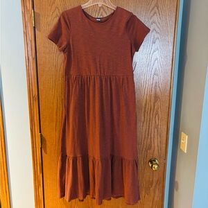 NWT Old Navy Tiered Brown Dress with pockets